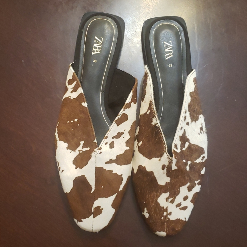 Zara Cowhide Mules
